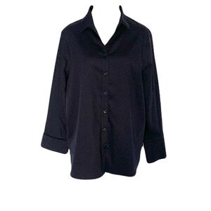 NWT Chico's Size 3/XL Classic Navy Non-Iron Button Chic Stretch Shirt Capsule